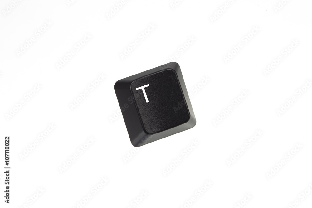 Angled keyboard key - letter T Angled keyboard key - letter T