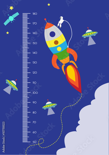 Space,Meter wall or height meter from 50 to 180 centimeter,Vector illustrations