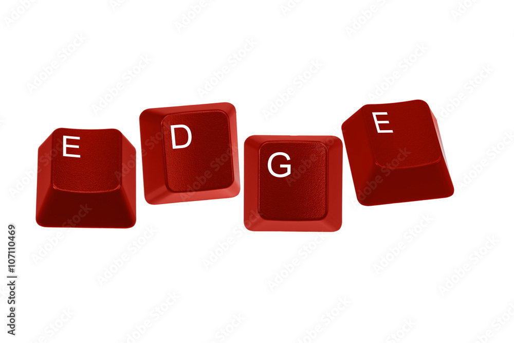 Red keyboard keys spelling EDGE