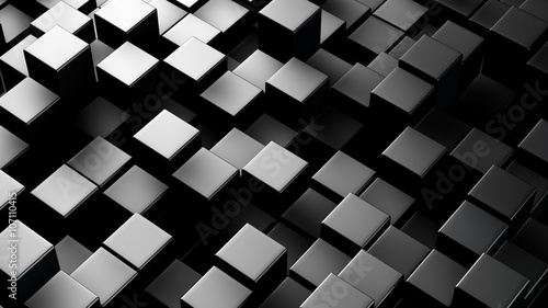 Metallic 3D boxes. Abstract...