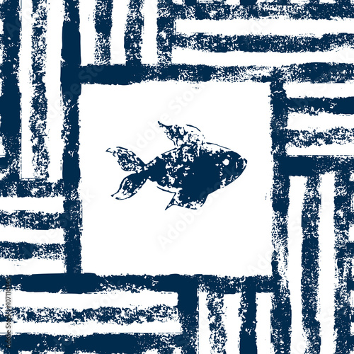 Blue and white fish in a st...