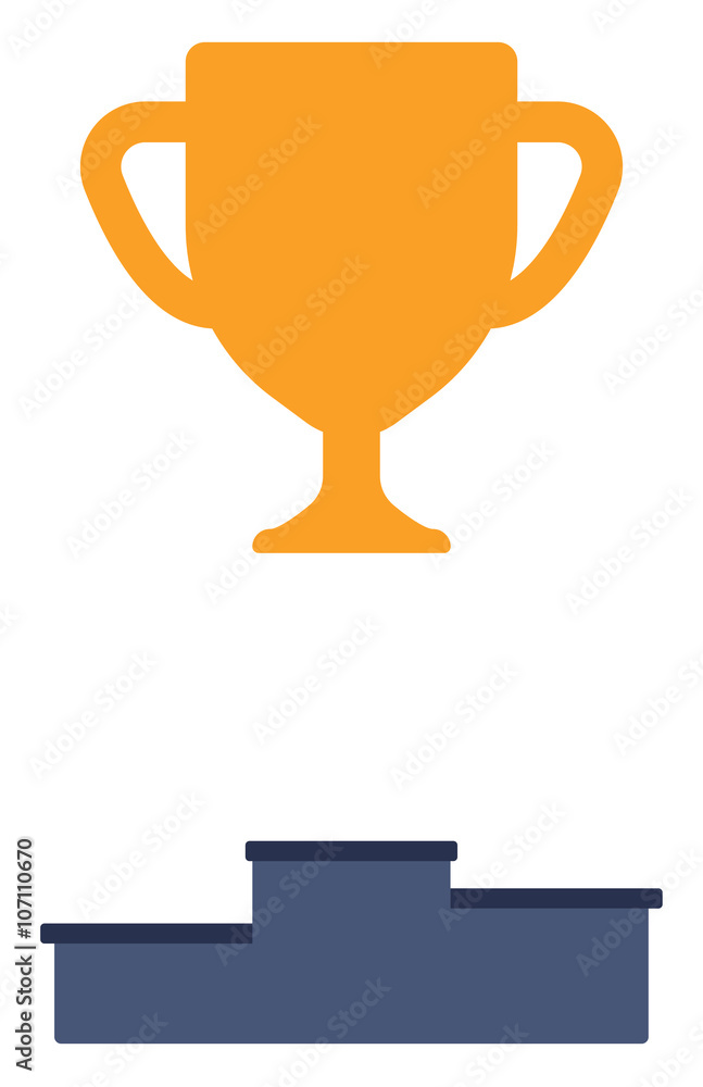 Fototapeta premium Gold trophy on pedestal