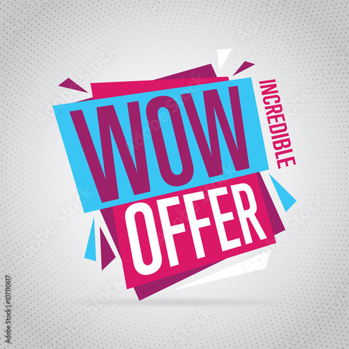 Sale badge, vector in flat design style. Colorful abstract promo badge or label. Wow offer.