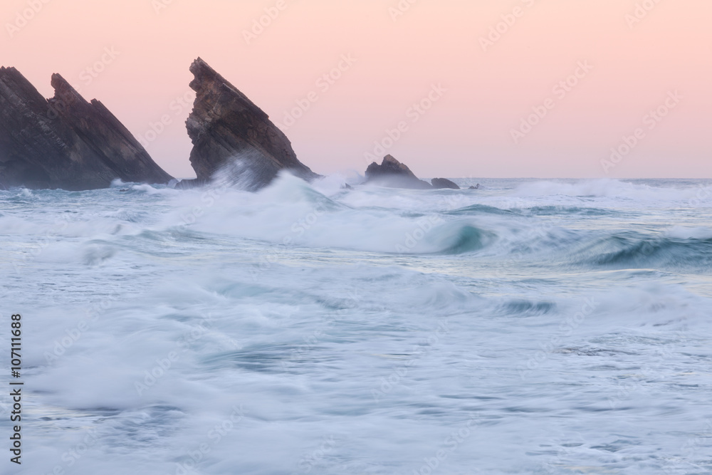 Atlantic ocean rocky coastline