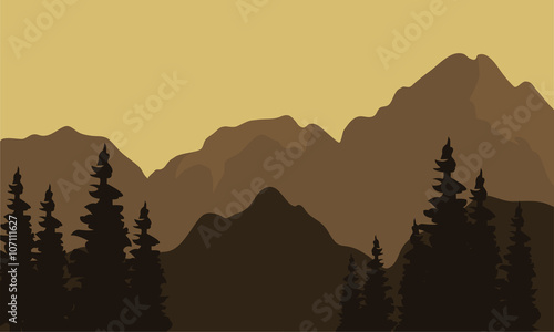 View of mountain silhouette © wongsalam77