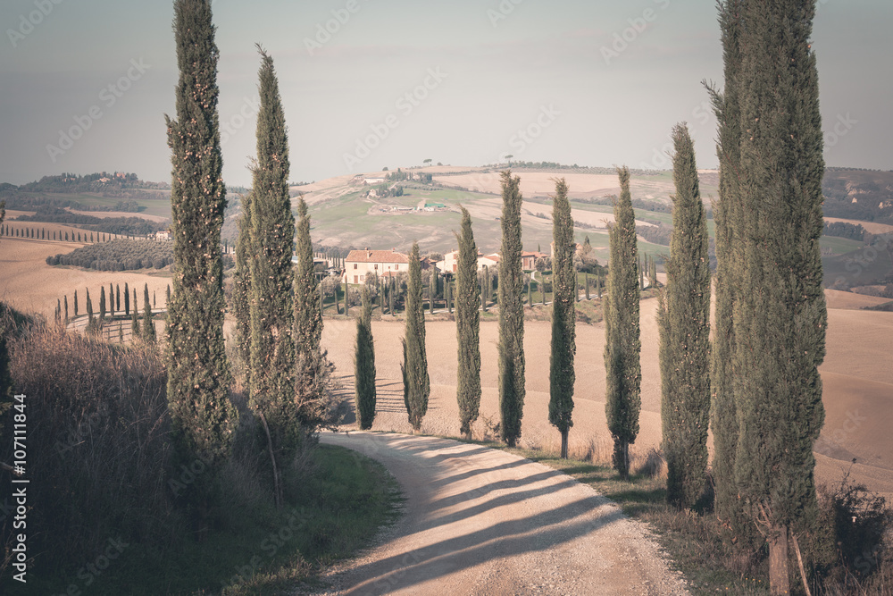 Tuscany valley at early morning Tuscany valley at early morning