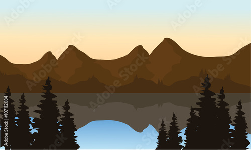 Landscape mountain on the lake