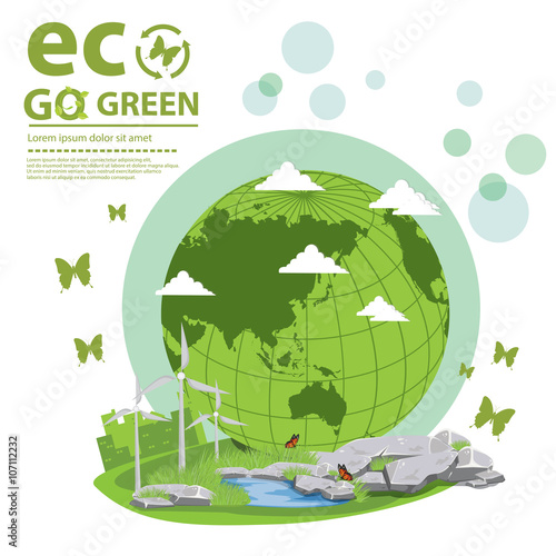 Ecology concept. save world vector illustration.