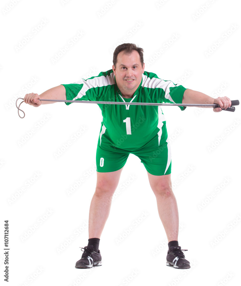 Sportsman with skipping rope