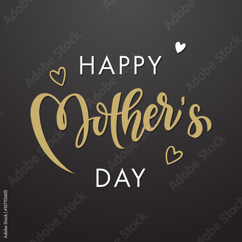 Mothers Day greeting card with floral leaves pattern.