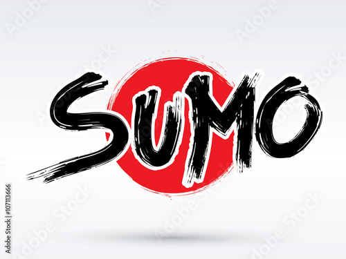 Sumo text, brush, graphic vector.