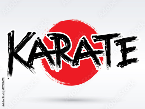 Karate text, brush, graphic vector.