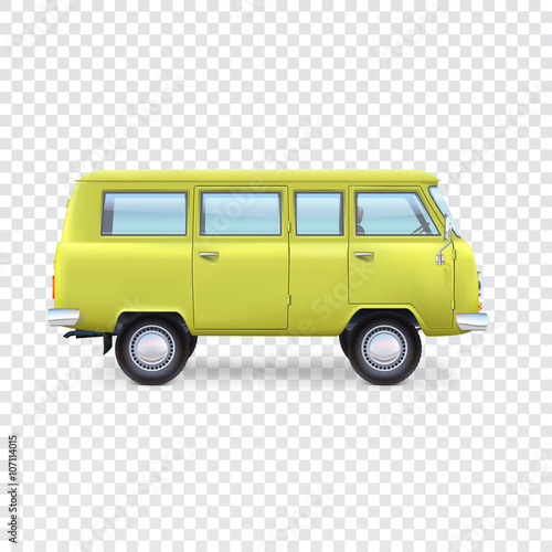 Minibus on transparent background