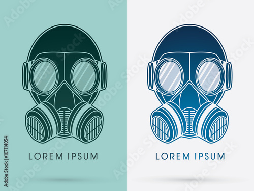 Army Gas Mask, design using black and blue color graphic vector