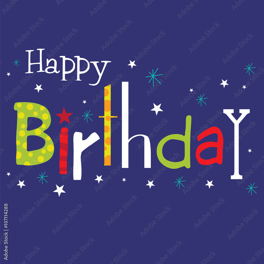 Happy Birthday Card with colorful design