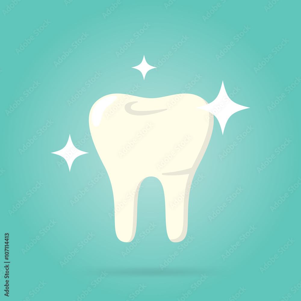 Obraz premium Tooth logo isolated, vector illustration. Human tooth.