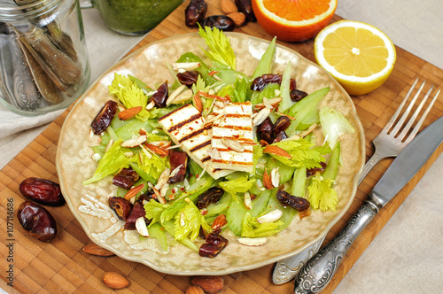 Celery Salad with Dates, Almonds and Cheese