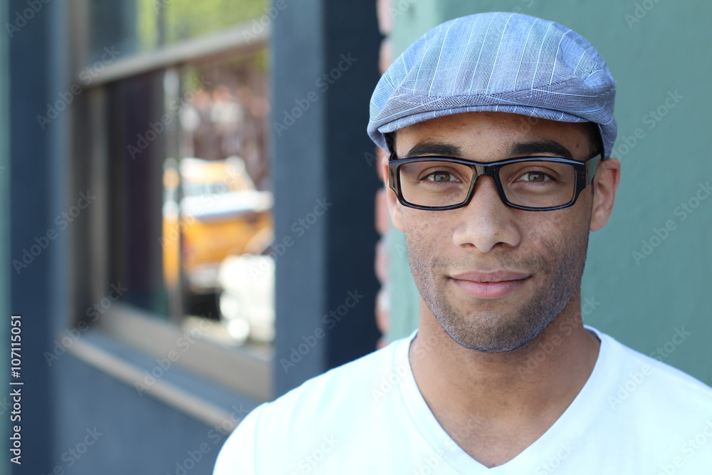 Mixed Race Businessman Outside Office Mixed Race Businessman Outside Office