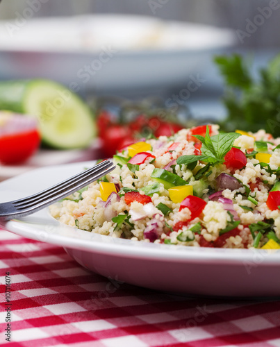 TABBOULEH Salad with cous cous and vegetable.