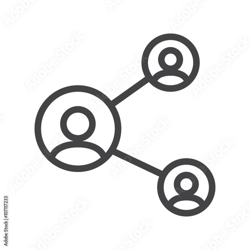 Vector line share, network icon suitable on white background photo