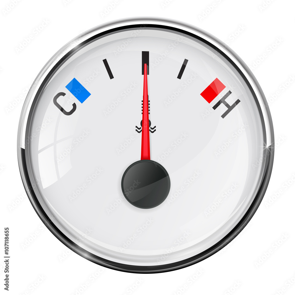 Temperature gauge. Medium position Temperature gauge. Medium position