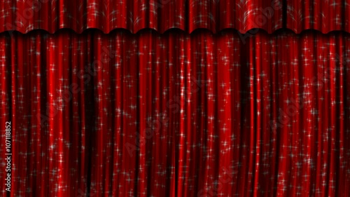 Wallpaper Mural Red Curtains Open and Close. First 5 seconds curtains are closing. Next 9 seconds curtains are moving back and forth. This part of video is seamless looping. Next 3 seconds curtains are opening. Torontodigital.ca