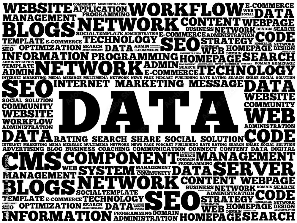Obraz premium Data word cloud, business concept