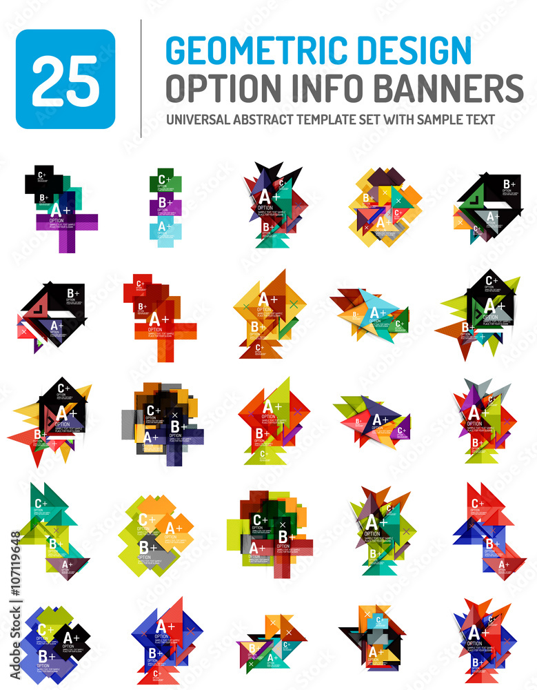 Set of web box geometric banners Set of web box geometric banners