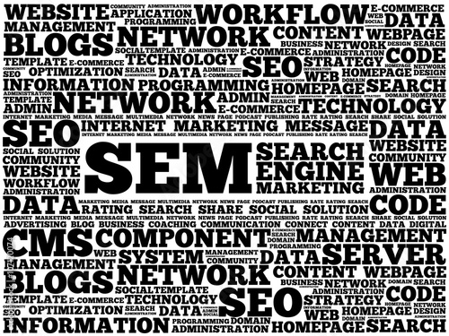 SEM (Search Engine Marketing) word cloud business concept