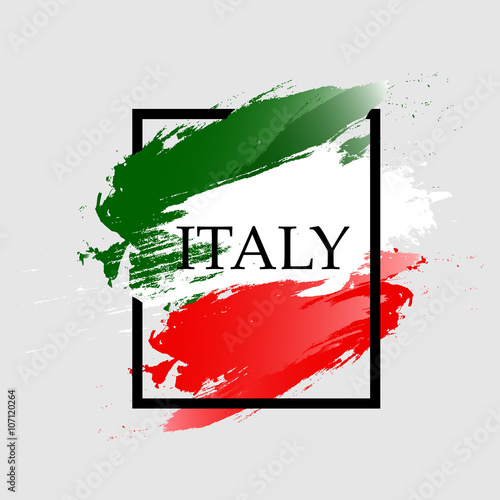 Watercolor frame of Italy color. 