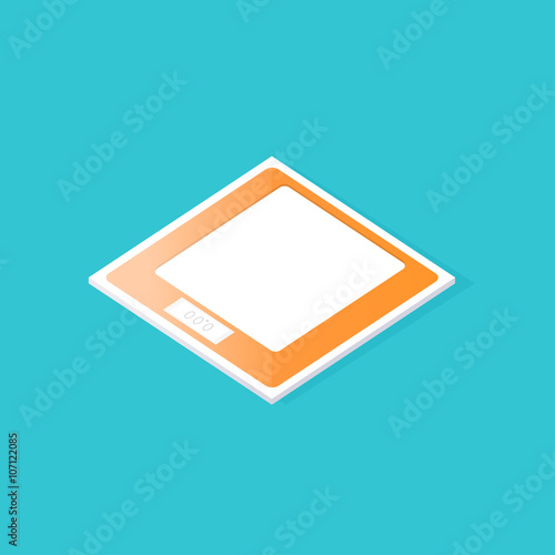 A classic square bathroom scales.