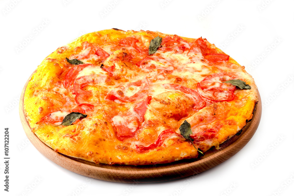Margarita pizza with tomatoes and cheese