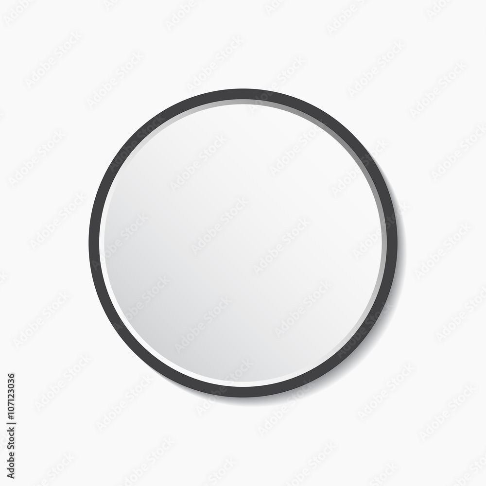 Round mirror with frame, vector illustration Round mirror with frame, vector illustration