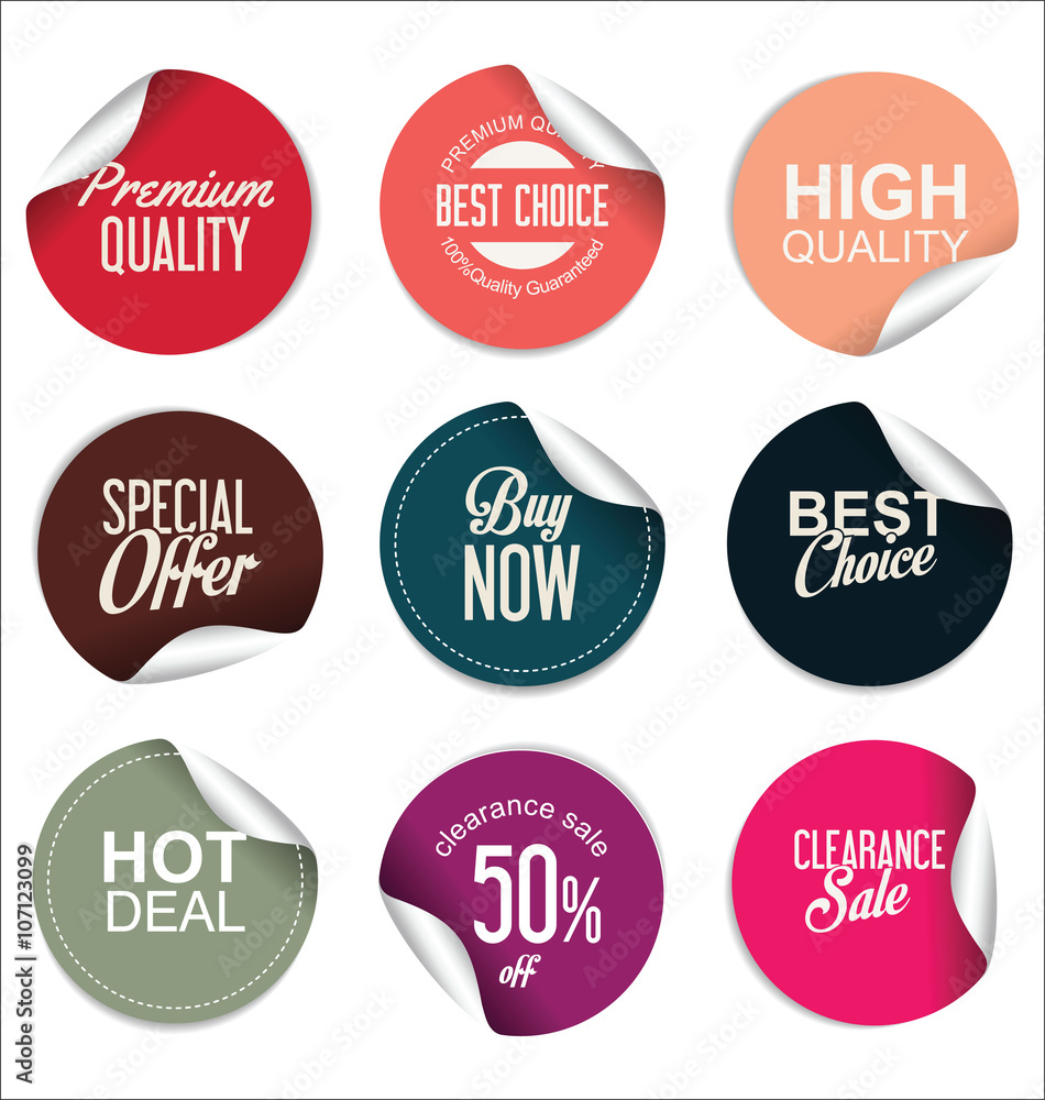 Fototapeta premium Sale stickers and tags collection