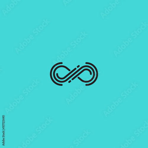Abstract infinity symbol, vector illustration, line design