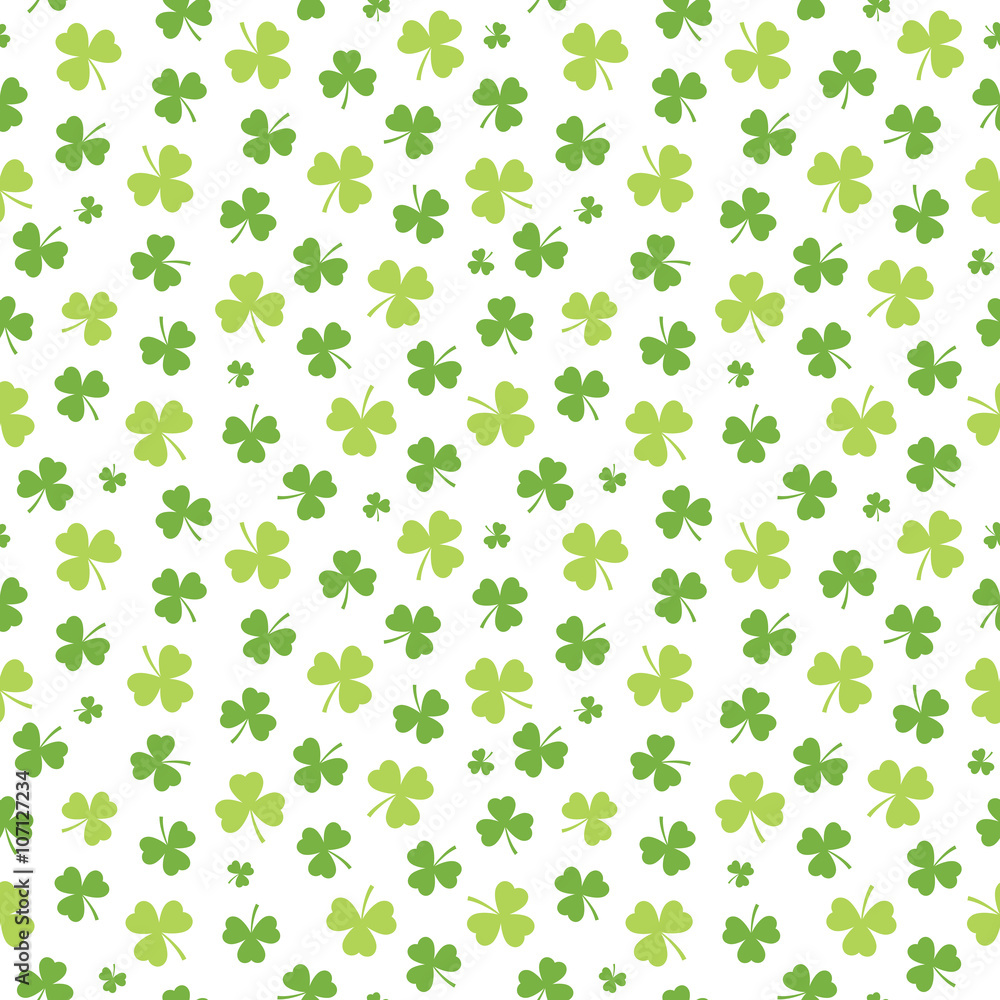 StPatricks day seamless pattern with clover leaves and golden coins on  white background Wrapping paper scrapbooking stationary packaging  wallpaper textile prints etc EPS 10 6084256 Vector Art at Vecteezy