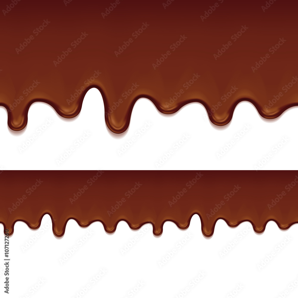 Melted chocolate drips - horizontal border. Melted chocolate drips - horizontal border.