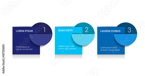 3 Steps arrow tutorial, chart, diagram. One, two, three concept.