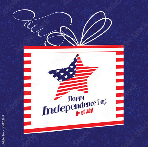 Happy Independence Day background, 4th of July gift card