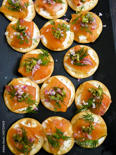 Smoked Salmon and Cracker Appetizer