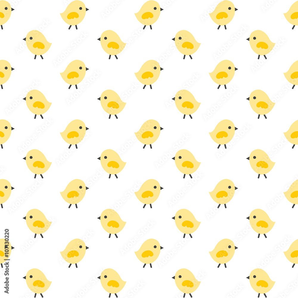 Seamless Spring or Easter background pattern with cute little ...