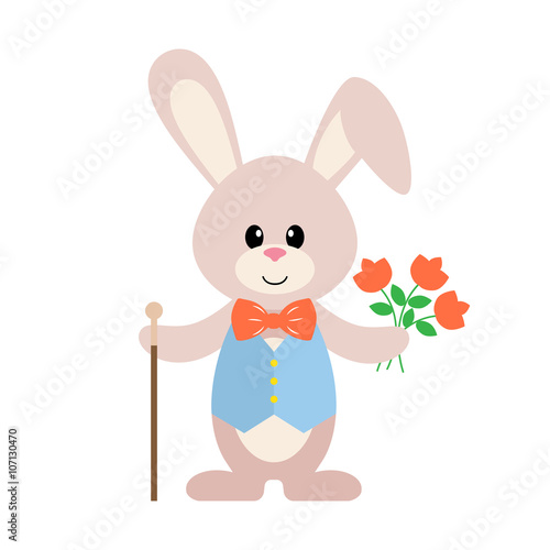 bunny clothing and flower