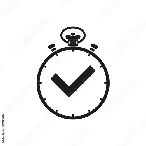 The stopwatch icon. Clock and watch, timer, countdown symbol. UI. Web. Logo. Sign. Flat design. App.