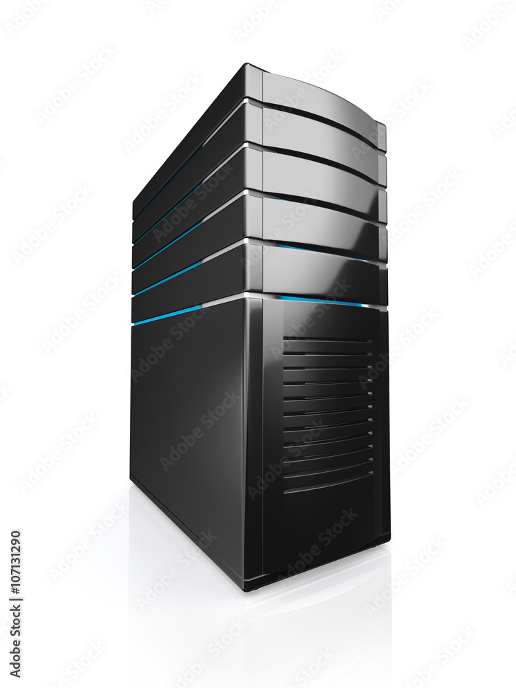 3D illustration of network workstation server. 3D illustration of network workstation server.
