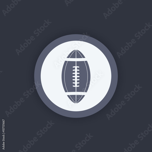 american football round flat icon, football symbol, vector illustration