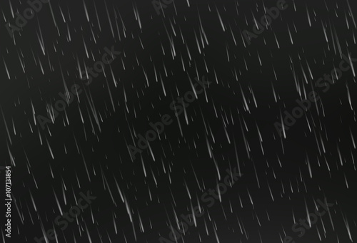 Rain on black. Vector rain texture. Abstract vector background