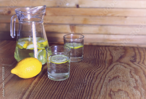 fresh Lemonade in glass lemon