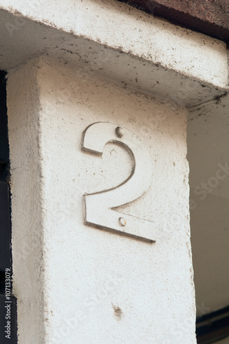 House number 2 sign photo