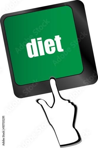 Health diet button on computer pc keyboard