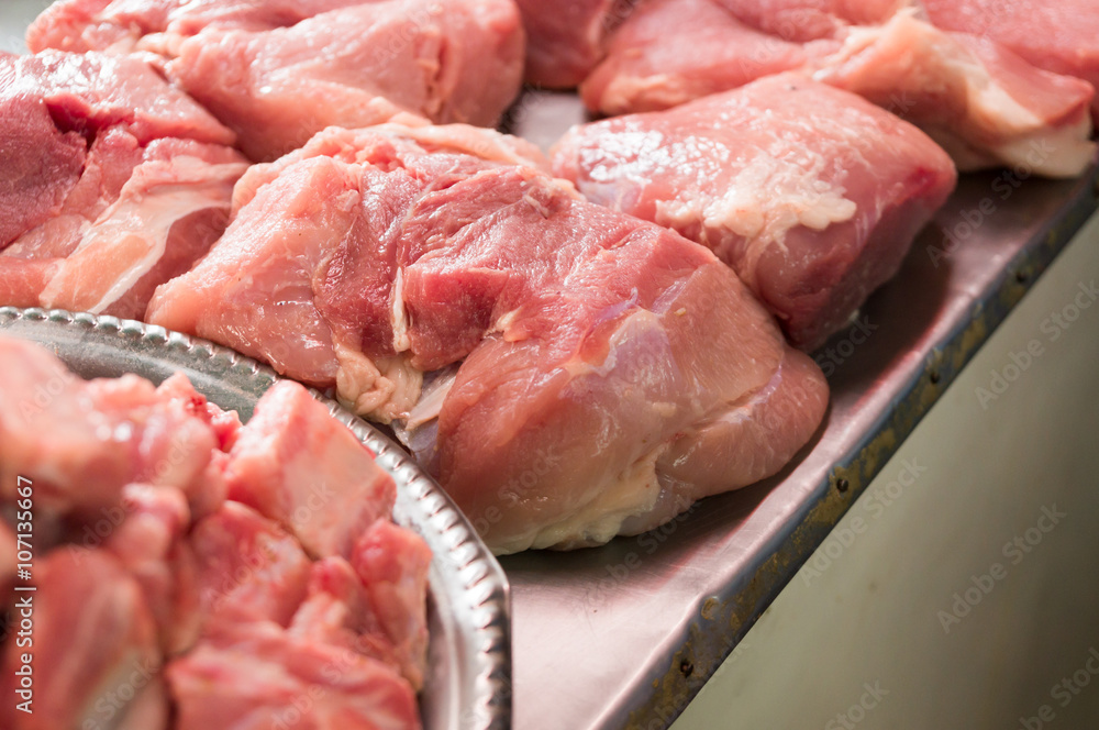Fresh pork in market